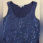 Pleione  Blue Sequin Tank Top - Size Medium - EUC Photo 2
