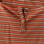 Arizona Jeans Arizona Burnt Orange Striped Shirt Sleeve Top Photo 3