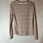 Maurice's  Button Down Striped Top - Cream and Brown Photo 2