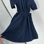 Old Navy Waist-Defined Puff-Sleeve Cotton-Poplin Side-Cutout Mini Dress size XS Photo 4