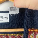 Sharon young 90s equestrian western horse navy knit vest size medium Blue Photo 2