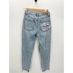 American Eagle  Medium Wash Distressed Holey Mom Jeans Women Size 2 100% Cotton‎ Photo 1