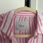 Rails  Striped Pink White Jamie Kokomo Stripe Button Down Short Sleeve Top linen Photo 2