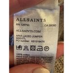 ALLSAINTS Sweater Women XS Tan Crew Neck Cotton Knit Aria Laced Short Jumper Photo 11