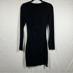 Helmut Lang Black Long Sleeve Knit Bodycon Dress Photo 3