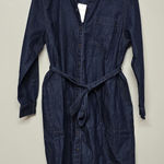 J. Jill Womens Denim Chambray Button Up Belted Dress Sz MP NWT Western Rodeo Blue Photo 0