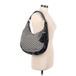 Michael Kors  Lauryn Solid Black Gray Leather Large Shoulder Bag Photo 1