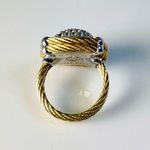 Charriol Celtic Classique Diamond/White Sapphire Cable Ring Gold Size 6 Photo 6