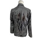 VICI  Silver Black Metallic Mirror Jacket Blazer Size Small Photo 3