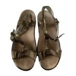 The comfort club women’s gold sparkle strappy sandals summer shoes Sz 40 Black Photo 1