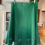 Apostrophe Women's Retro Skirt  Green Embroidered Beads  size 14 Photo 0