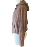 Torrid Gauze Brown Cotton Cropped Jacket Hooded Coat ~ Women's Plus Size 2X (2) Photo 2