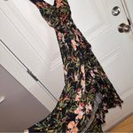Anthropologie Maeve Gabriella Elegant Floral Black Maxi Dress XXSP Photo 5