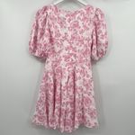 Hello Molly Short Sleeve Pink White Floral Mini Dress V-Neck Women's Size 4 NWT Photo 7