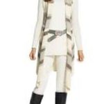 Chico's Chico’s Calvi Open Front Long Cream & Metallic Duster Vest Sweater Sz Med (1) Photo 0