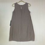 Luxology  Women's Dress Sz S Tan Khaki Beaded Neck Lightweight Mini Photo 3