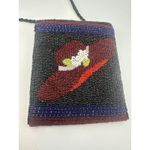 Vintage Beaded Bag Black Purse Boho Art Shoulder Bag Evening Crossbody Photo 1