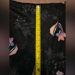 Betsey Johnson  Performance Leggings Size Large Black Pink Purple Floral Photo 3