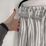 Madewell Linen-Cotton Hi Rise Pants Gray Stripe AN839 Size 14 White Paperbag Photo 6