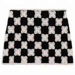 Mango Combined Crochet Mini-Skirt Black Beige NWT Small Photo 1