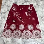 Petite Sophisticate  vintage 90s retro floral print red shite slip skirt size P Photo 4