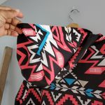 Women's Aztec Print Pullover Hooded Raincoat Jacket Size 2XL Pink Photo 7