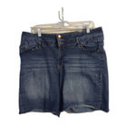 Ymi Plus size 18 Denim Stretch Frayed Cut off shorts  High Waist Better Butt Photo 3