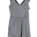 ZARA Striped Dress NWT Navy Lg Double V-neck w/Pockets Nautical Old money Preppy Photo 1