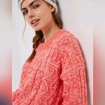 Anthropologie Pilcro Jasmine Cable-Knit Tunic Sweater, marledred, size L Photo 3