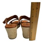 Unisa Women Brown Faux Leather Strap Wedge Sandal Sz 10 M Slip On Buckle Detail Photo 9