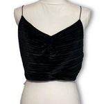 Wild Fable NWT Black Velvet Strappy Pleated Bralette Crop Top Party New Large Photo 3