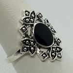 Silver & Black Tribal Style Ring Photo 1
