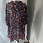 Live 4 Truth  Floral Open-Front Cardigan - Navy and Red Photo 3