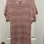 Soma Intimates Open Knit Blush Pink Short Sleeve Tunic Sweater, Sz S Photo 1