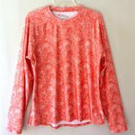 The American Outdoorsman Sz XL Coral Floral Rash guard Long Sleeve Sun Tee Top Orange Photo 0