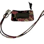 Vera Bradley Black Multicolor Floral ID/Badge Wallet w Clip & Keychains Cottage Photo 0