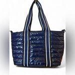Think Royln Junior Jetset Wingman Tote – Glossy Navy Puffer Blue Photo 1