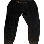 Bebe Y2K Sport Women’s 1X Black Velour Jogger Sweatpants Studded Booty Spellout Photo 0