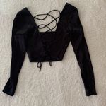 ZARA  | Satin Effect Lace Up Top Photo 4