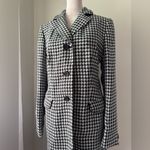 Jones New York Vintage ‘00s Black & White Houndstooth Knee Length Jacket Photo 2