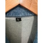 Judy Blue  Women's JB88722 Short Sleeve Zip Up Stretch Denim Wide Leg Jumpsuit L Photo 6