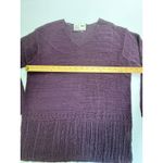 DKNY Petite V Neck Knit Sweater Purple Rayon Blend Women's Size M/L Photo 2