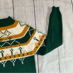 Vintage JCPenney green yellow knit sweater grandpa style Photo 1