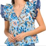 House of Harlow 1960 “Zoey Blue” Ruffled Blouse Photo 0