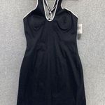 Kelly and Diane women's Dress Solid Black White Trim Size 6 Vintage Cross Back Photo 0