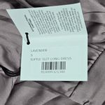 AREA STARS Lavender Satin Ruffle Slit Long Sleeve Maxi Dress Size S Purple Photo 4