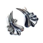 1940’s RHODIUM PLATED SOLID 925 STERLING CHOKER NECKLACE & EARRING STUNNING SET Silver Photo 2