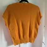 Loft  Pumpkin Orange V Neck Short Sleeve Ribbed Sweater Vest Size L Photo 5