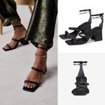 Free People  Parker Chain Heels in Black Silver Size 37.5 NWOT $138 Photo 14