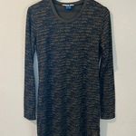 KAVU  Womens Size M Black & Green Geometric Printed Long Sleeve Knee Length Dress Photo 0